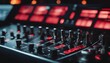 od adjusters and red buttons of a mixing console
