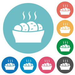 Canvas Print - Fresh cake flat round icons