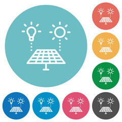 Sticker - Solar energy recycling flat round icons