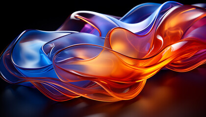 Wall Mural - Futuristic flowing wave pattern in vibrant colors generated by AI