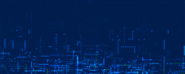 Poster - Abstract futuristic circuit computer internet technology board business dark background