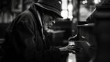 older black man playing the piano