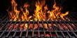 Close-Up of a Flaming Grill