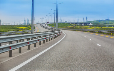 Poster - winding multi-lane highway