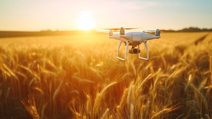 Wall Mural - Drone Over a Golden Wheat Field