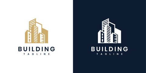 Wall Mural - Real estate building logo design tamplate.	