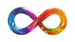 Rainbow infinity symbol isolated on transparent background. PNG file.