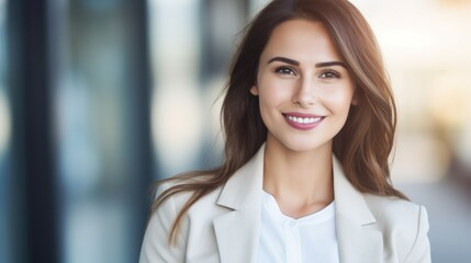 Canvas Print - a woman smiling at the camera