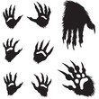 Animals' claw scratches, simple line icons.
