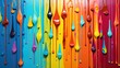 a rainbow colored paint dripping down