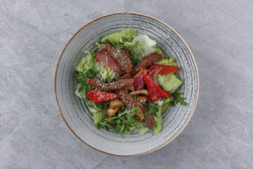 Thai salad on stone background, studio food photography 2