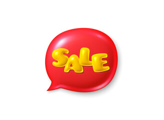 Poster - sale speech bubble 3d icon. red special offer chat icon. talk message box with sale discounts. socia
