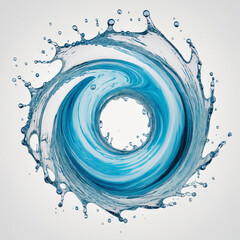blue water vortex on white background
