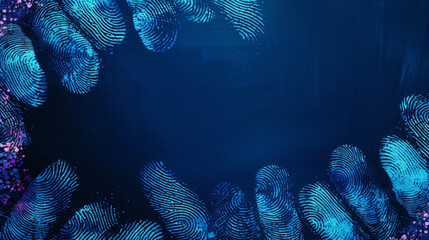 Abstract blue swirls resembling digital fingerprint patterns.