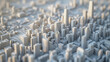 Charming 3D Illustration of the Magnificent Chicago City Engulfed in White