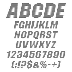 Aufkleber - Abstract alphabet, letters, numbers and signs. Isolated vector objects on white background.