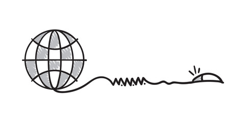 world symbol and computer mouse concept