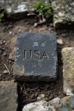 USA - Stone Tablet With The Word USA Engraved Gen AI