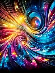 Wall Mural - abstract texture computer wallpaper and background with waves and curves in vivid colors. artistic p