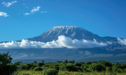 Canvas Print - Snow on top of Mount Kilimanjaro in Tanzania