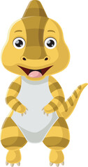 Sticker - Cute baby parasaurolophus dinosaur cartoon