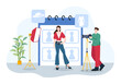 © denayune - Model Portfolio Vector Illustration with Modeling Agency Manager and Photographer take Photos of Model in Platform Flat Cartoon Background Design