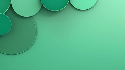Poster - Green gradient background. Smooth color combination of abstract circle paper cut. generative ai