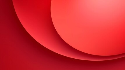 Poster - Red gradient background. Smooth color combination of abstract circle paper cut. generative ai