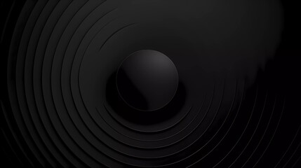 Poster - Black gradient background. Smooth color combination of abstract circle paper cut. generative ai