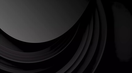 Poster - Black gradient background. Smooth color combination of abstract circle paper cut. generative ai