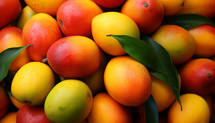 Wall Mural - A vibrant collection of juicy, ripe fruits in nature colors generated by AI