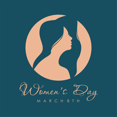 Wall Mural - woman silhouette for international women day background template vector