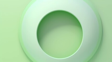 Poster - Light green background, Abstract geometric circle ring color shape. generative ai