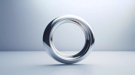 Poster - Silver background, Abstract geometric circle ring color shape. generative ai