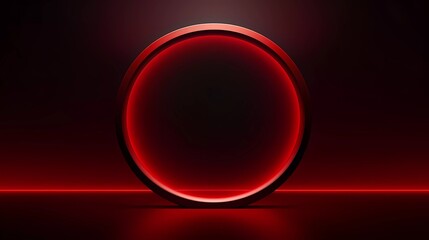 Poster - Dark red background, Abstract geometric circle ring color shape. generative ai