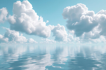 Naklejka na meble Clouds floating on a calm water surface.