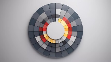 Poster - Gray background, Abstract geometric circle ring color shape. generative ai