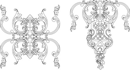 Vector sketch illustration of ethnic vintage classic motif decorative ornament design