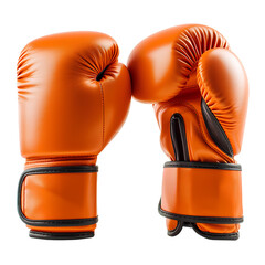 A Pair of orange boxing gloves, isolated on transparent background