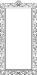 Wall Mural - Vector sketch illustration of old ornamental frame design or traditional ethnic vintage classic motif