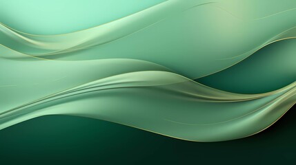 Aufkleber - abstract green background with net-shaped gold lines. generative ai