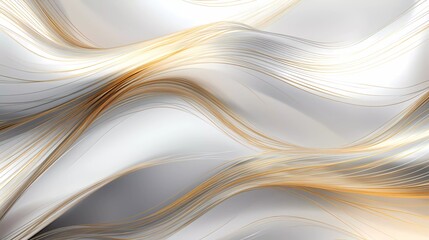 Aufkleber - abstract silver background with net-shaped gold lines. generative ai