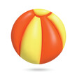 3D Beach ball on white background. Plasticine cartoon style icon. Vector illustration design.