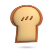 3D toast bread on white background. Plasticine cartoon style icon. Vector illustration design.