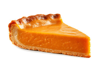 Wall Mural - One piece of Pumpkin Pie , side view. Isolated 