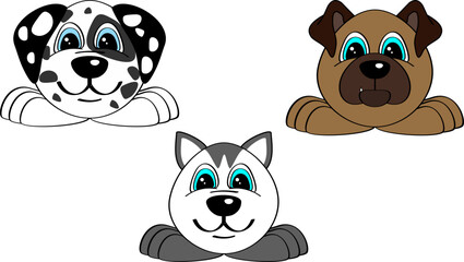 Wall Mural - cute animals cartoon pack collection set illustration in vector format