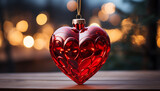 Fototapeta Big Ben - Romantic love illuminated by glowing Christmas lights generated by AI