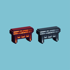 Poster - Isometric Pixel art 3d of table drawer icon for items asset.Table icon on pixelated style.8bits perfect for game asset or design asset element for your game design asset.