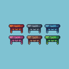 Poster - Pixel art sets icon of drawer variation color.drawer table icon on pixelated style. 8bits perfect for game asset or design asset element for your game design. Simple pixel art icon asset.