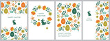Fototapeta  - Set of 4 Easter card designs.